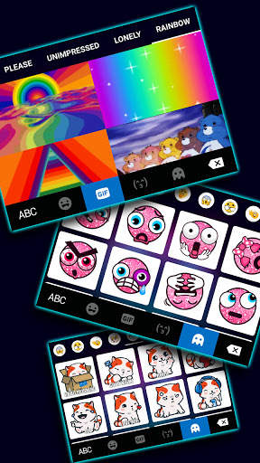 Sneaky Neon Cat Keyboard Background स्क्रीनशॉट 4