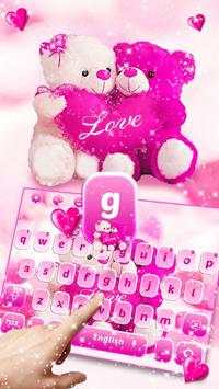 Pink Cute Teddy Couple Keyboard screenshot 2