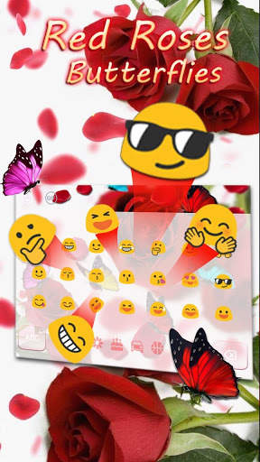 Red Rose Butterfly Keyboard screenshot 2