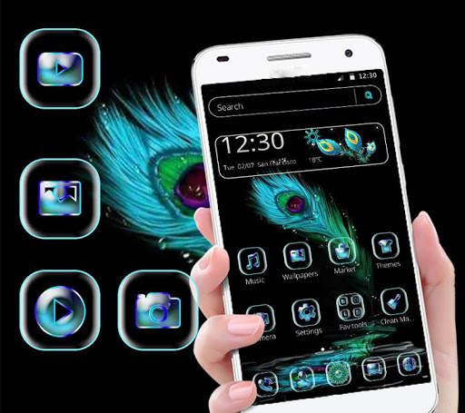 Blue Black Feather Theme screenshot 1