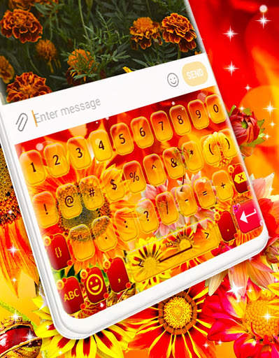 Autumn Flowers Keyboard 🍂 Orange Fall Themes स्क्रीनशॉट 2