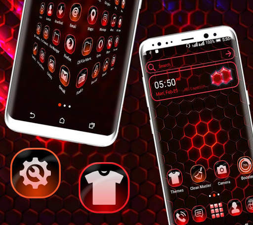 Cool Neon Hexa Launcher Theme screenshot 2
