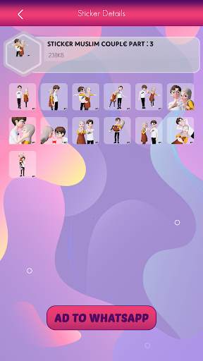 Romantic Muslim Couple Stickers for WAStickerApps screenshot 3