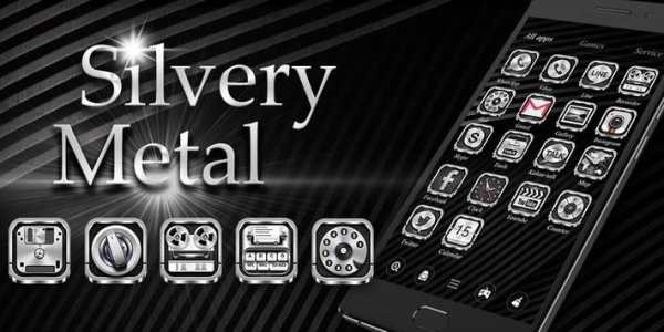Silvery MetalGo Launcher Theme screenshot 5