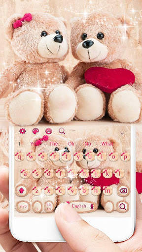 Cute Teddy Bear Keyboard Theme screenshot 1