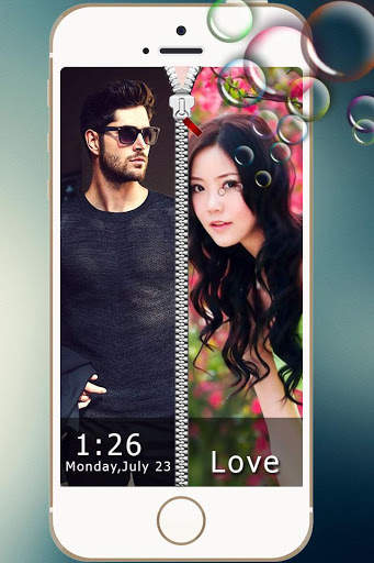 Couple Zipper Lock Screen screenshot 1