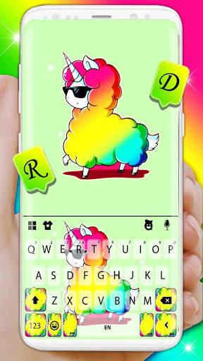 Cool Colorful Unicorn Keyboard Theme screenshot 1