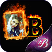 Fire Text Photo Frame icon
