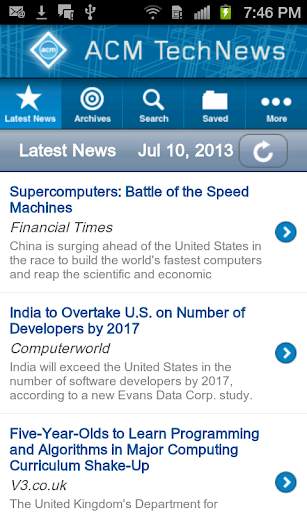 ACM TechNews screenshot 2