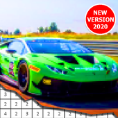 Race Car Pixel Art Coloring By Number icon