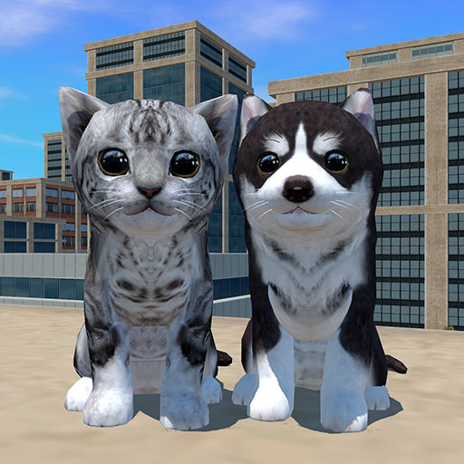 Kucing dan anjing yang comel icon