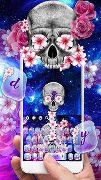 Pink Flower Skull Keyboard screenshot 2