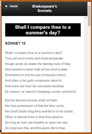Shakespeare's Sonnets & Analysis 3 تصوير الشاشة
