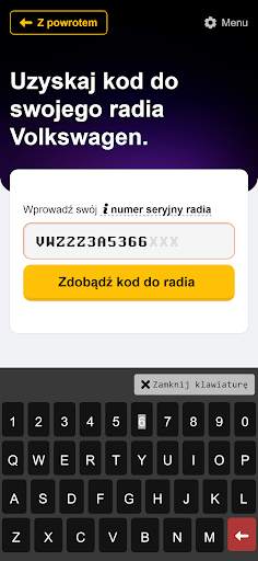 Kod do radia kalkulator screenshot 2