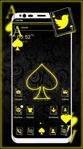 Neon Card Ace Spade Launcher Themes screenshot 1