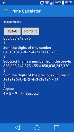 Nine Calculator screenshot 1