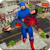 Super Hero Flying Captain - City Rescue Mission