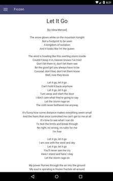 Frozen Lyrics 9 تصوير الشاشة