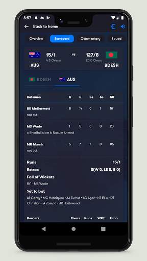 Cricket: Live Line & Score screenshot 2