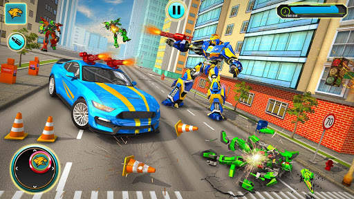 Wild Cheetah Transforming Robot Car Robot Games screenshot 3