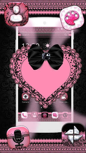 Pink Heart Lace Theme screenshot 2