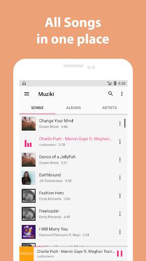 Muziki - mp3 song player screenshot 1