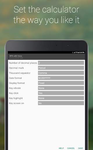 S3 RPN Calculator with Voice 21 تصوير الشاشة