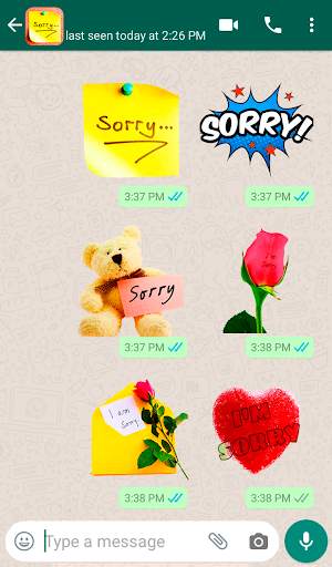 I am sorry stickers for WhatsApp - WAStickerApps screenshot 2