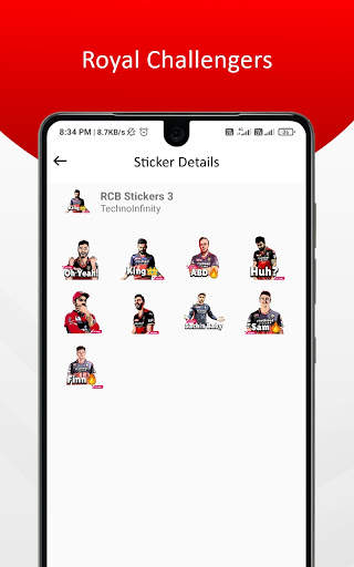 RCB Stickers & Animated Stickers for WhatsApp screenshot 6
