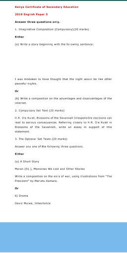 KCSE English Past Papers screenshot 5