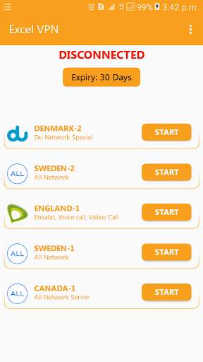Exel VPN screenshot 2