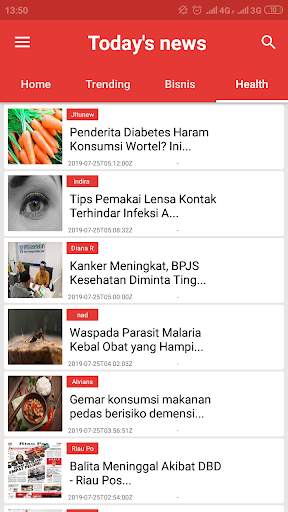 Today's news screenshot 3