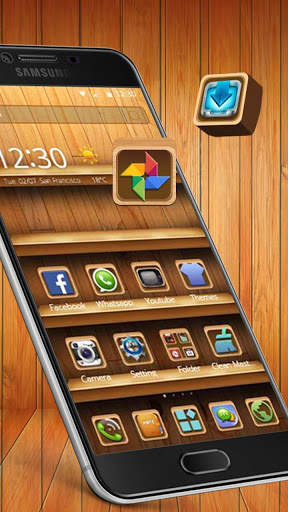 Wood launcher theme screenshot 1