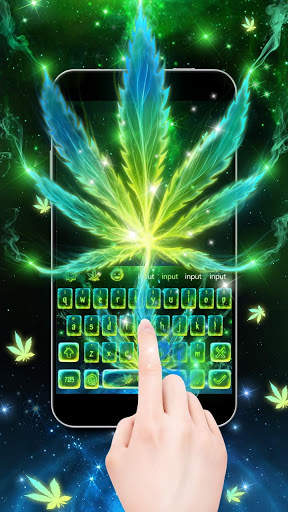Neon Smoking Weed Keyboard Theme screenshot 2