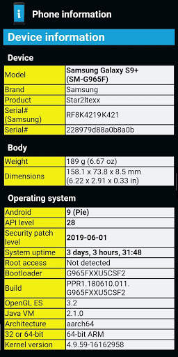 Informations du téléphone (Phone information) screenshot 1