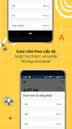 Học Kanji N5, N4, N3, N2, N1 - Janki screenshot 2
