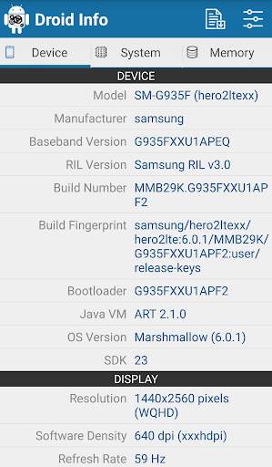 Droid Hardware Info screenshot 1