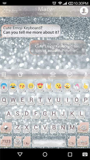 Silver Diamond Emoji Keyboard Wallpaper स्क्रीनशॉट 1