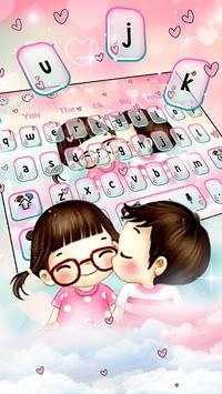 Cute Anime Couple Keyboard Theme screenshot 1