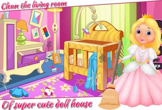 Princess Doll House Cleaning Game For Girls screenshot 2