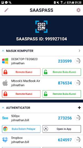 SAASPASS | Pengesah 2FA screenshot 2