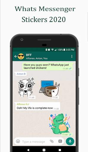Free Messenger Whats   Stickers 2021 screenshot 1