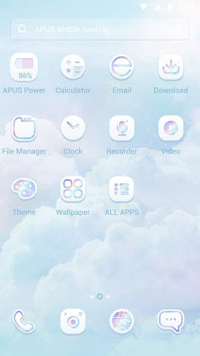 Sky Hologram APUS Launcher theme screenshot 2