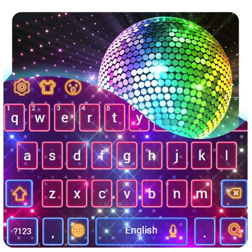 Sparkling Neon Disco Keyboard 10001003