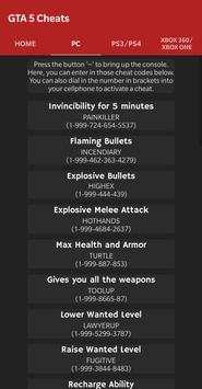Cheat Codes for GTA 5 screenshot 1