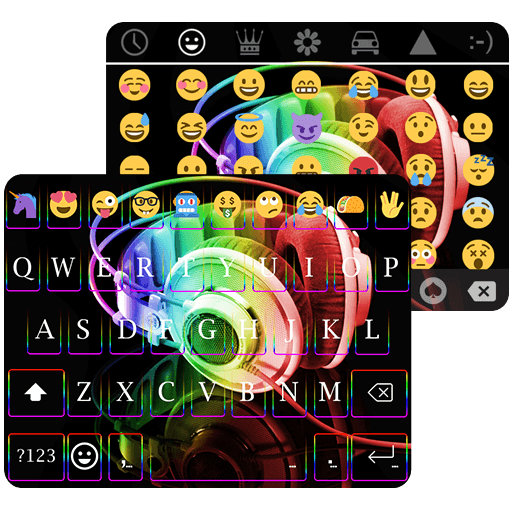 Rapper Neon Emoji Keyboard icon