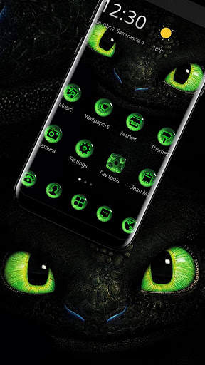Green Dragon Eyes Theme 2 تصوير الشاشة