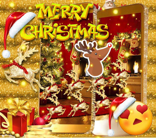 Gold Christmas Theme Live Wallpaper स्क्रीनशॉट 2