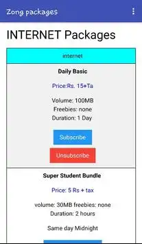 Zong packages screenshot 3