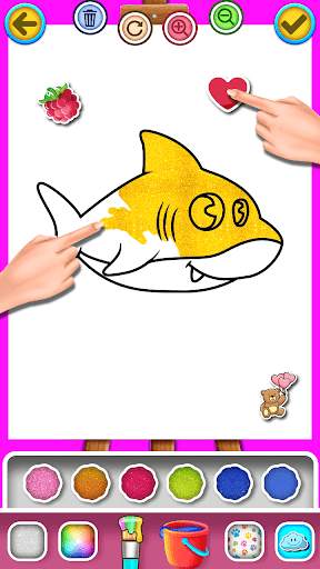 Baby Shark Glitter Coloring Game screenshot 3